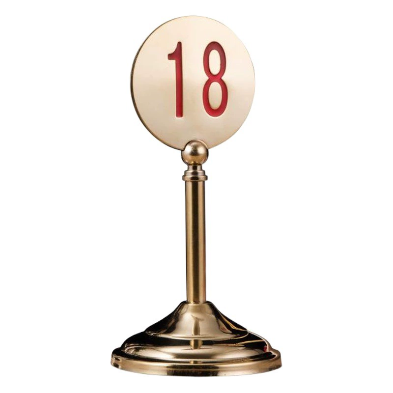 Оптовый отель высококачественный зеркальный Золотой номер стола круглый стол из нержавеющей стали номерной знак 16cm41cm