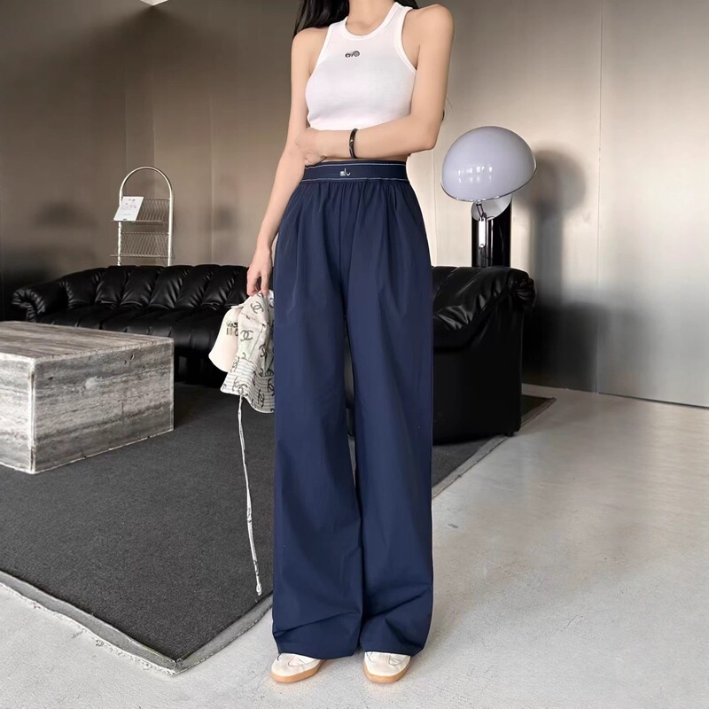 Al* Magic Pants Thin Loose Casual Fashion Straight Yoga Sports Long Pants Wide-Leg Pants with Elastic Waist