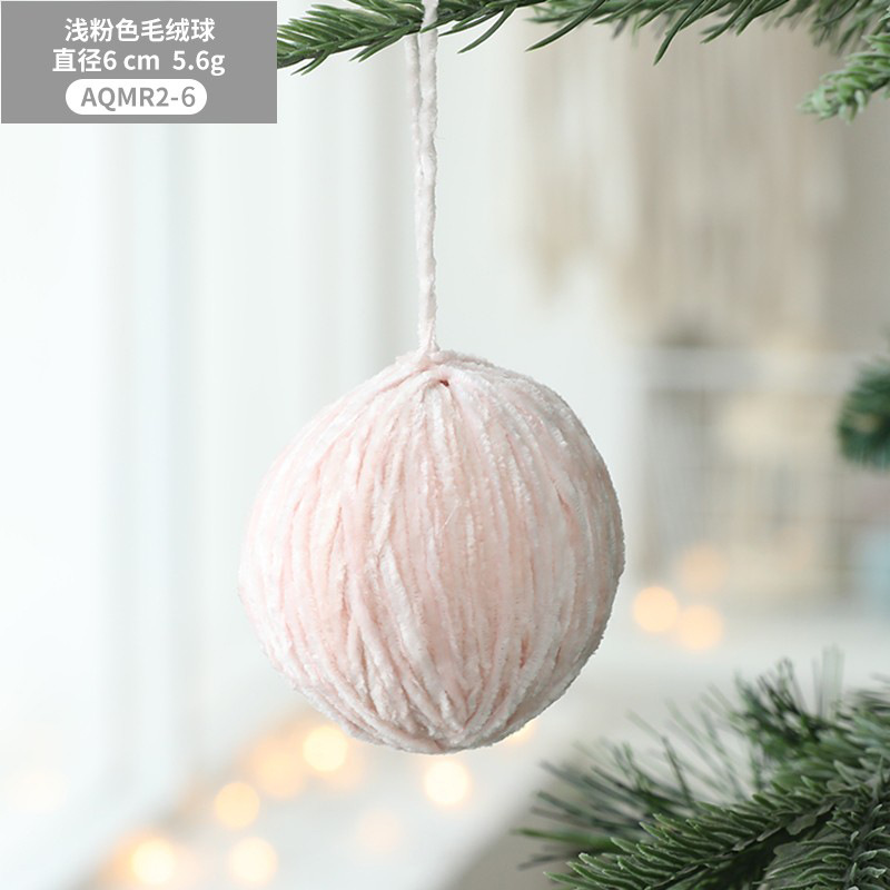 Decoraciones navideñas al por mayor 6cm lana de color beige sinuoso bola material DIY árbol de Navidad lana BOLA DE Navidad