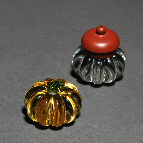 Creative Japanese-style glass lid teapot lid holder Simple and cute pumpkin tea pet ornaments