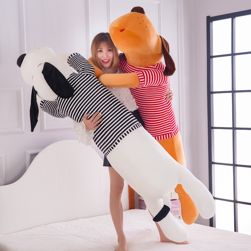 Cama de perro de juguete de peluche almohada para dormir almohada larga muñeca Linda muñeca grande muñeca de trapo regalo de cumpleaños