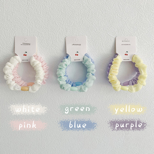 Candy color juan yarn small intestine hair band sweet color hair rope Korean style rubber band cream rubber band fabric fairy hair rope for women