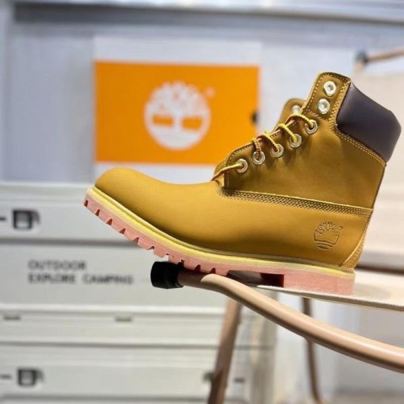 高品质秋冬季天伯伦踢不烂牛皮大黄靴男女户外工装靴保暖防水情侣