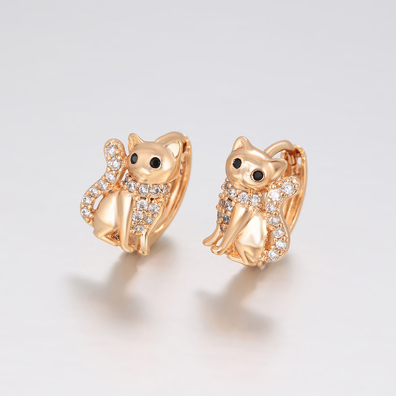 Xuping comercio exterior de moda transfronteriza ligera de lujo artificial gemas aretes de zorro pendientes de nicho diseño temperamental orejas para mujeres