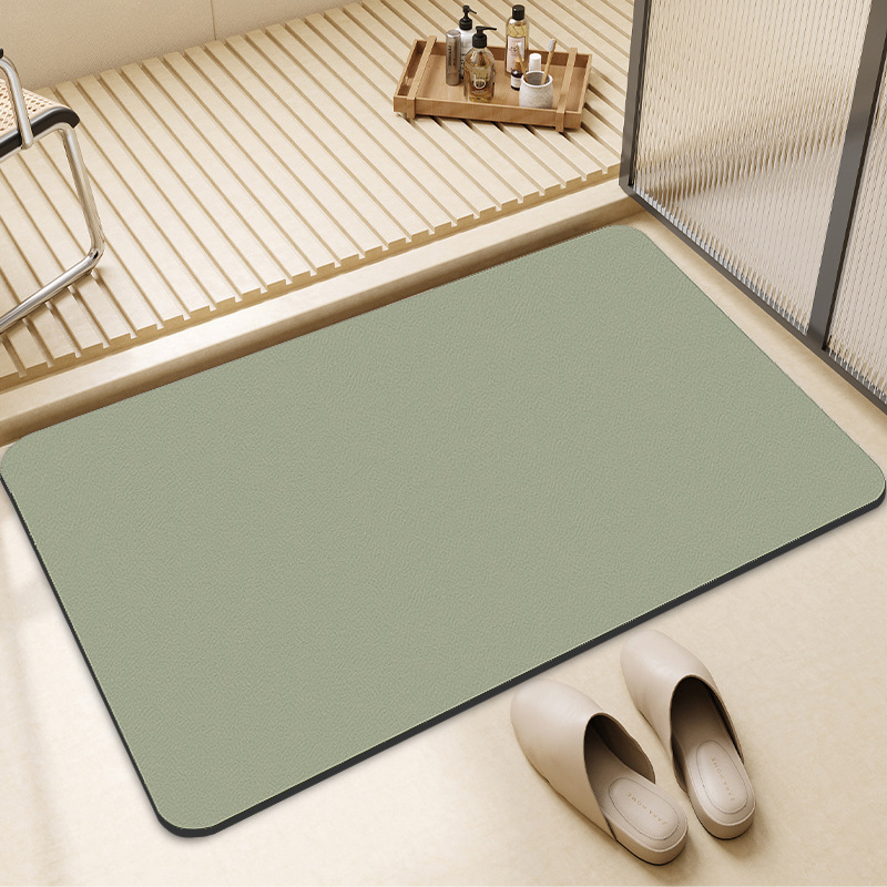 Tapis d'entrée de salle de bain uni, absorbant, à séchage rapide et antidérapant en diatomite, couleur transfrontalière._voghion.com