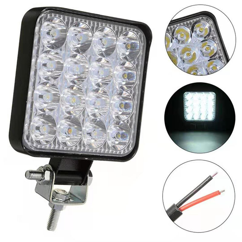 Luz cuadrada pequeña de 4 pulgadas luz antiniebla LED luz de conducción 27W48W vehículo todoterreno camión barco reflector de concentración suministro de fábrica