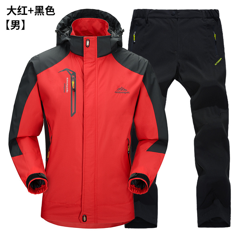 Factory direct wholesale outdoor single-layer charge pants men's and women's lovers suit windproof waterproof spring and autumn mountaineering suit