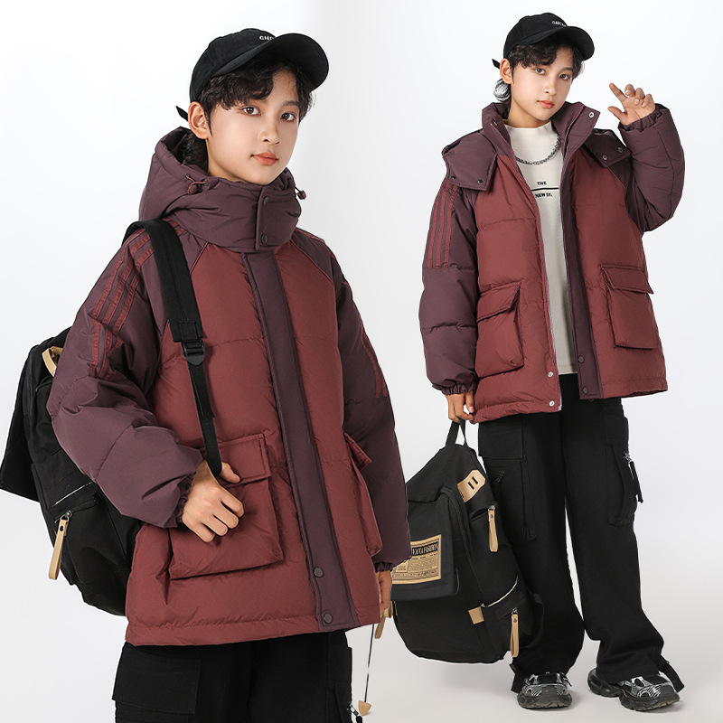 清仓男大童加厚羽绒服中大童秋冬外套中大童大码童装青少年白鸭绒