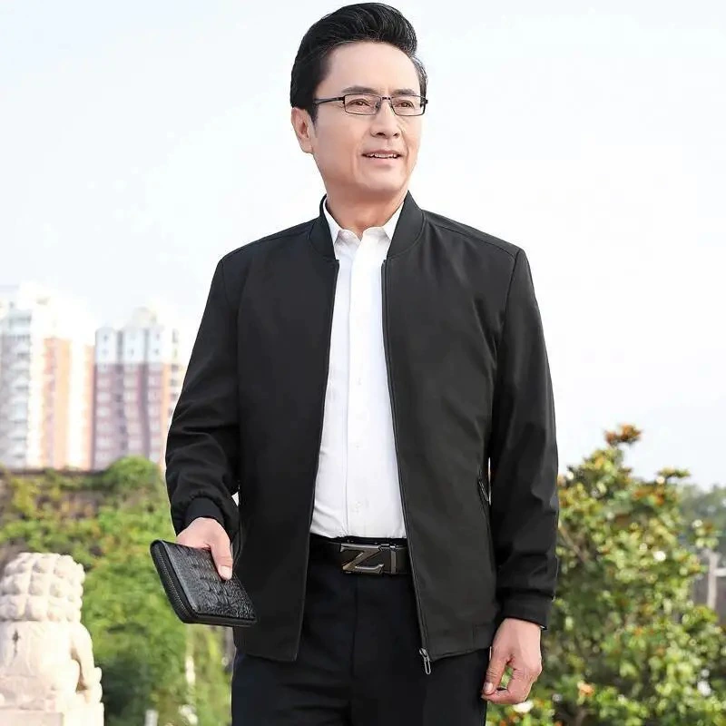 Мужская куртка среднего возраста, мужская куртка среднего и пожилого возраста, Мужская весенне-осенняя бейсбольная форма, мужская деловая повседневная мужская осенняя одежда для папы