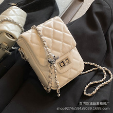 今年流行时尚菱格链条小包包女2024新款气质单肩包简约斜挎手机包