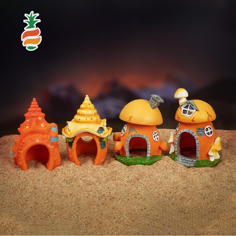 Tanque de peces acuario resina decoración cangrejo ermitaño evitar resina setas Concha habitación paisajismo caja de alimentación CANGREJO