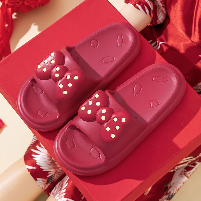 Zapatillas DE BODA Rojas pareja nueva boda novia dote hogar Baño antideslizante plataforma festiva sandalias verano