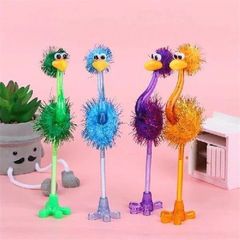 クリエイティブで面白いダチョウのボールペン、かわいい動物の実用的な文房具、ストレス解消ギフト、楽しい賞品、学生の飾り物