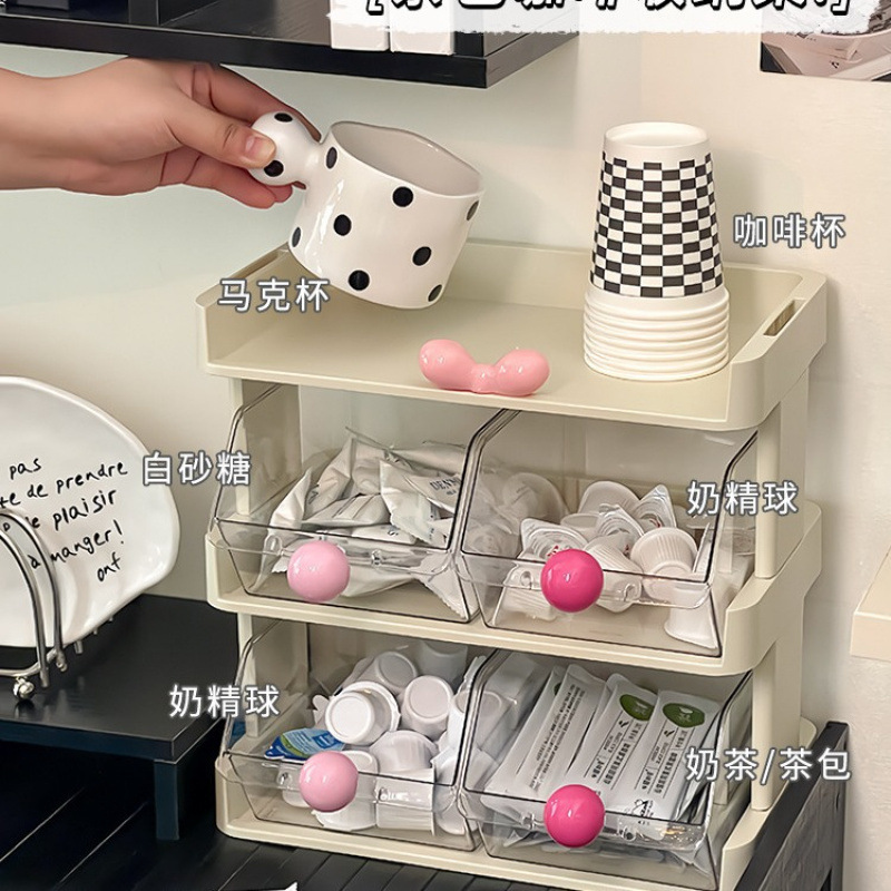 茶包收纳盒子桌面置物架多层茶叶胶囊咖啡办公室茶水间吧台整理架|undefined