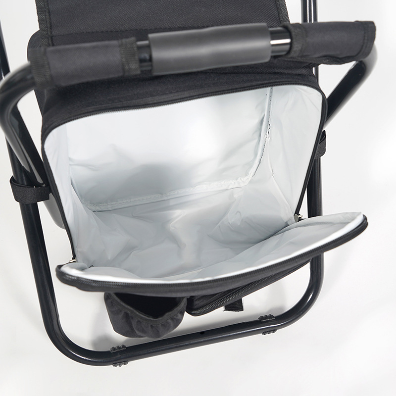 Taburete de pesca plegable portátil para exteriores con bolsa de hielo