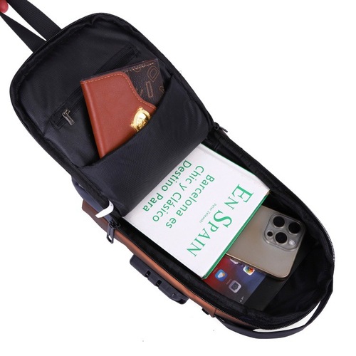 Fashion Multifunctional Password Lock Crossbody Bag Anti-Theft Outdoor Casual Unisex Single Shoulder Motorcyclist Bag