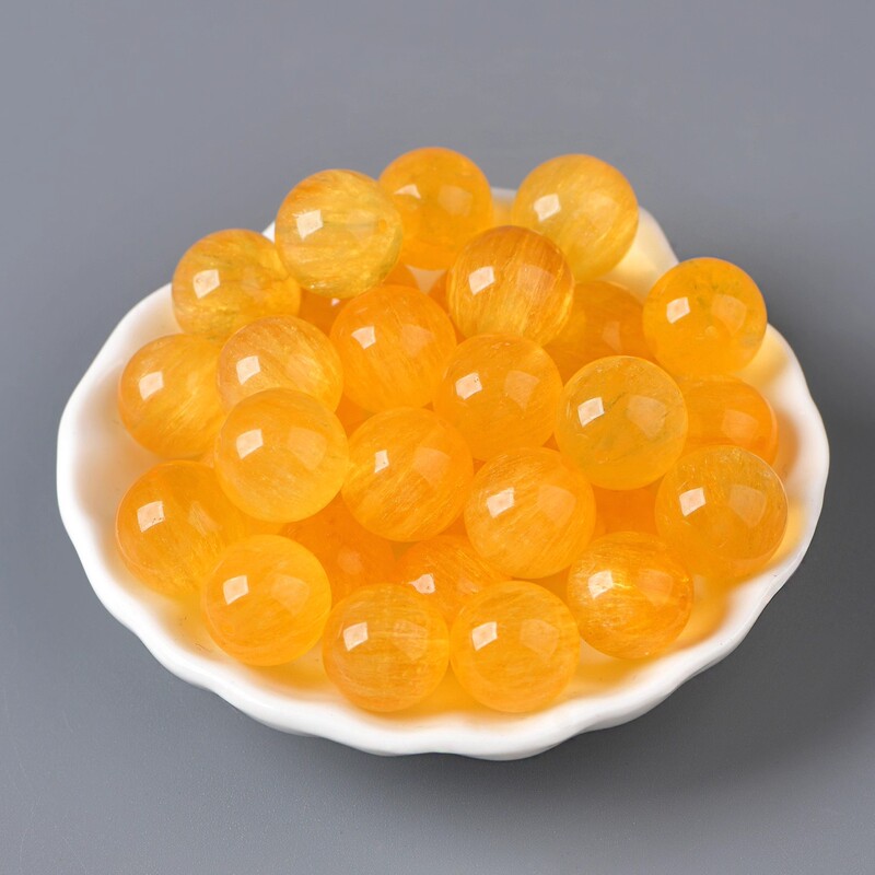 天然黄萤石散珠子diy手工水晶手链项链串珠饰品配件多宝圆珠单珠|undefined
