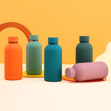 迷你橡膠漆美式小口瓶保溫杯304不銹鋼運動水壺logo大容量