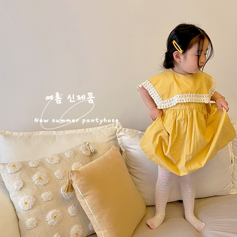 1151 Children's Socks Wholesale 2024 Summer Thin Little Love Fine Knitted Pantyhose Mesh Children's Pantyhose Women