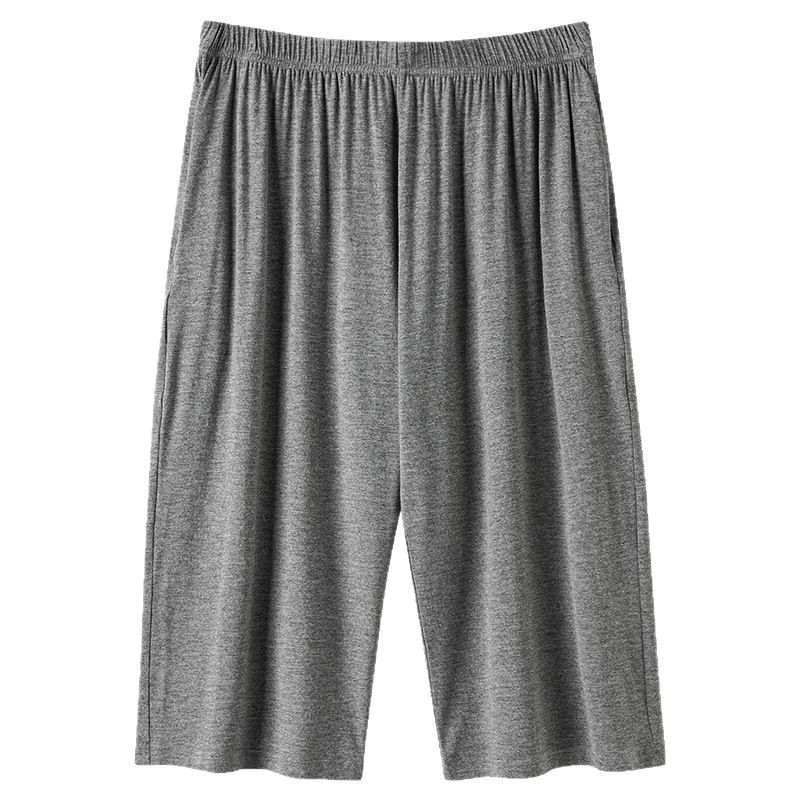Middle-Aged and Elderly Men's Ice Silk Modal Shorts, Elderly Men's Home Sports Capri Pants, Men's Home Casual Large Size