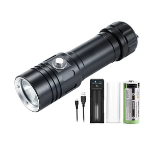 Cross-Border Aluminum Alloy Power Display L2 Strong Light Diving Flashlight Illumination Lamp Diving Fill Light Outdoor Flashlight Set