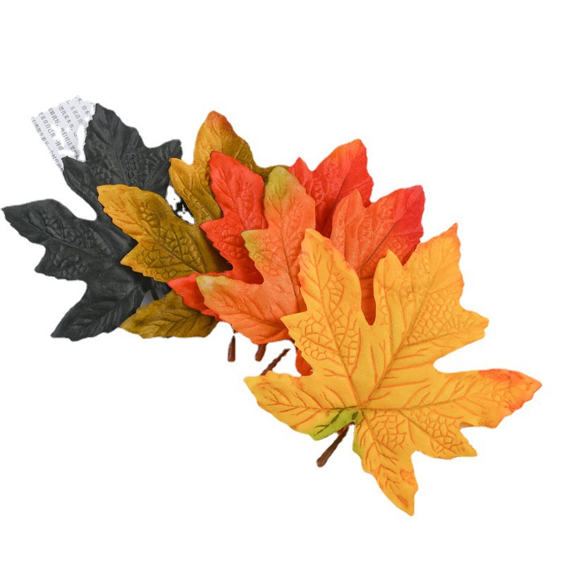Autumn simulated fake leaves maple leaf festival event decoration photo props autumn yellow fallen leaves simulated leaves 5