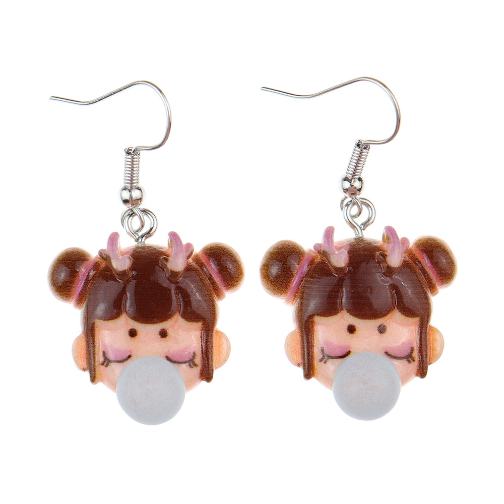 1 Pair Cute Cartoon Plastic Resin Drop Earrings display picture 4