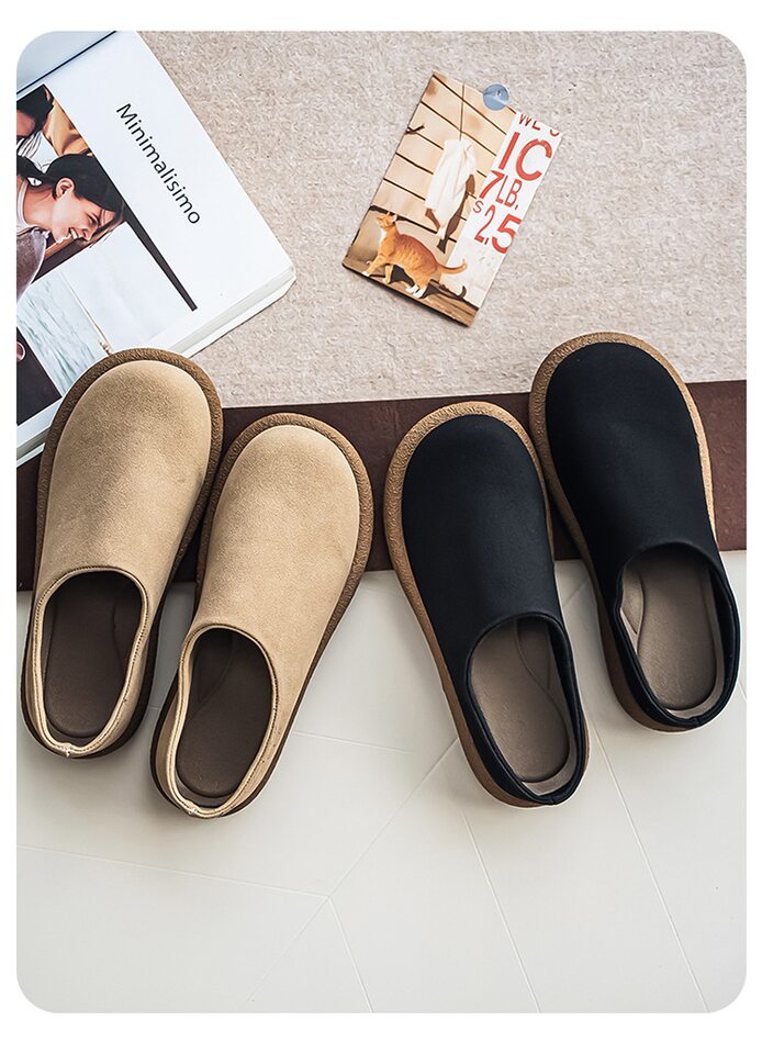 Dép sandal nam bít mũi da PU đế dày chống trượt kiểu lười xỏ chân — Màu nâu, màu be, màu đen chi tiết 8