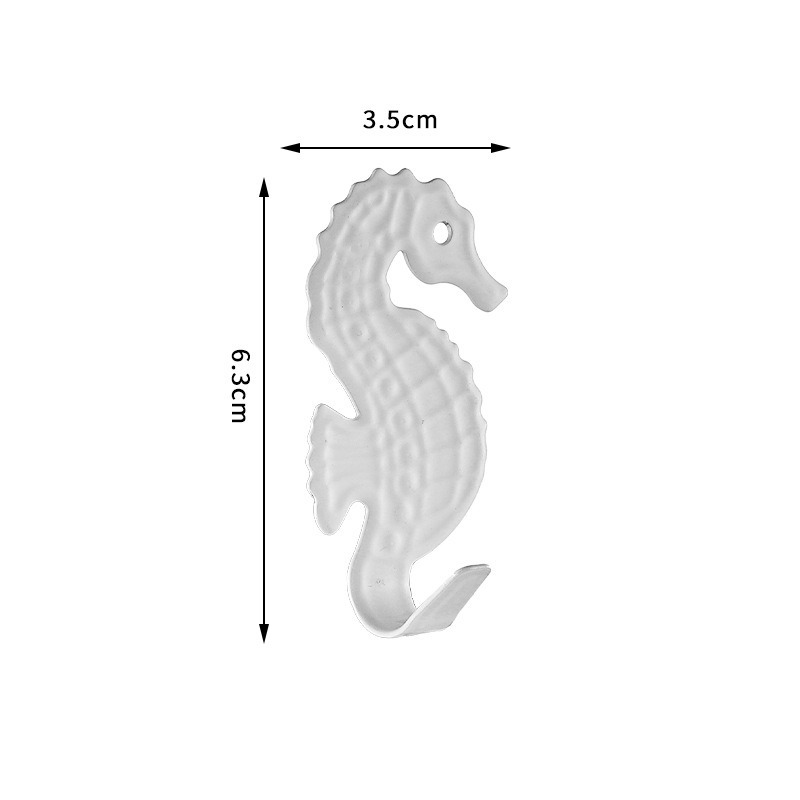 Nuevo gancho de caballo de mar fuerte estante de viscosidad cocina baño pared sin agujeros gancho de ropa artefacto doméstico