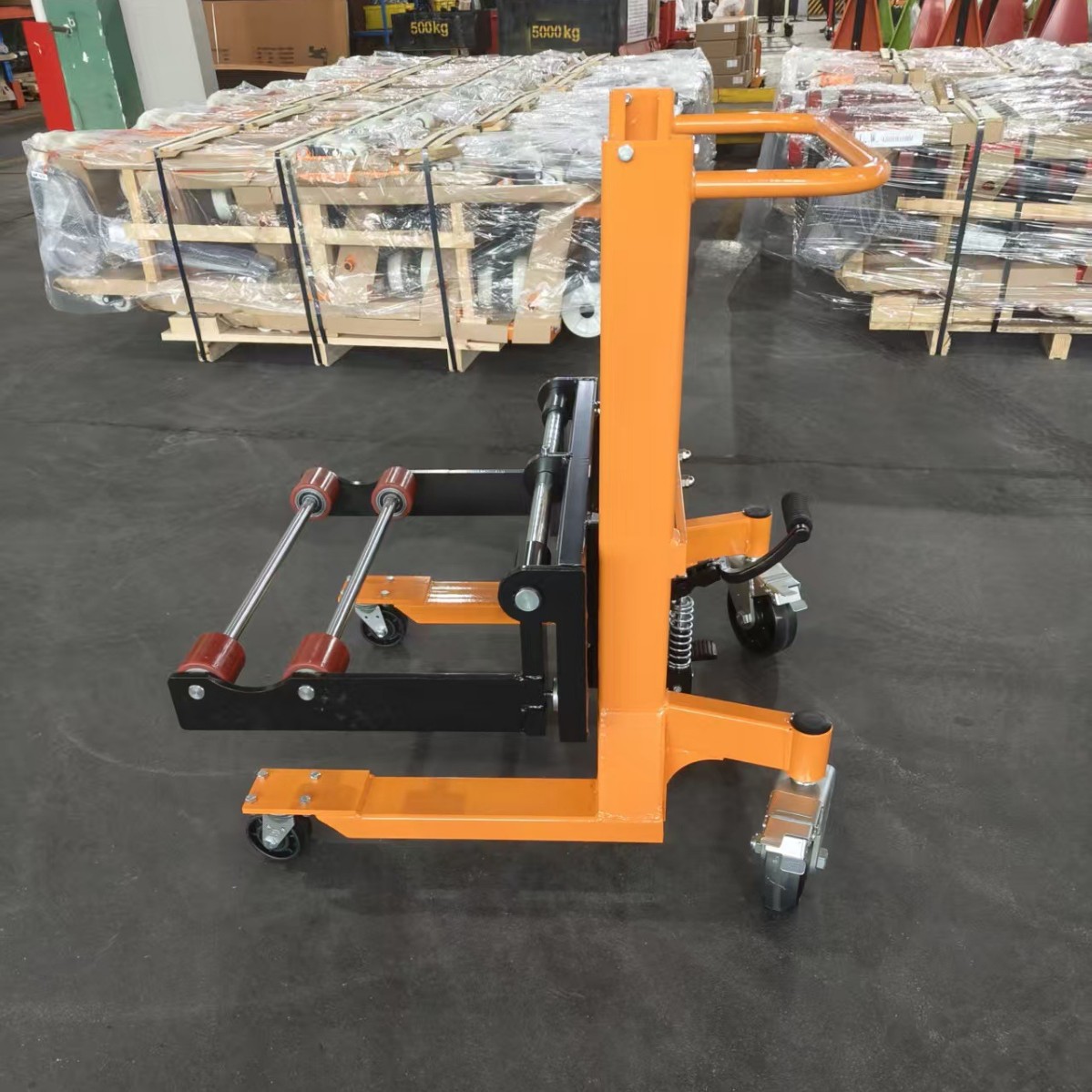 Manual Paper Roll Stacker 4-wheel steering Semi-electric