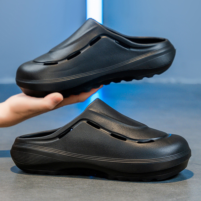 Zapatos de chef con dientes de sierra, zapatos de aumento de altura de suela gruesa para hombre, pantuflas, pies, cocina para hombre, sandalias EVA, zapatos con agujeros