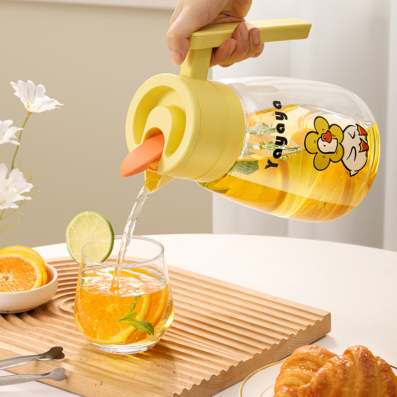 高硼硅玻璃冷水壶家用高级感饮料壶耐高温泡茶壶批发大容量凉水壶