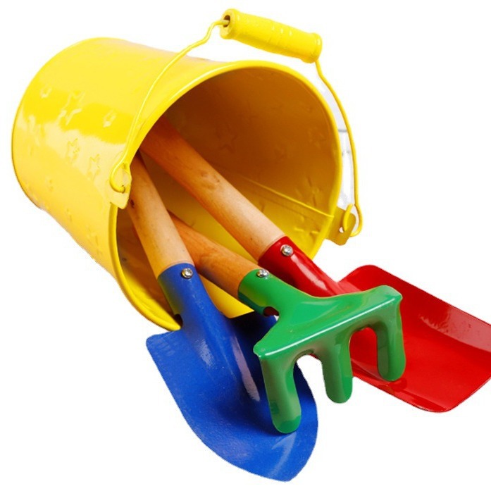 Pala pequeña herramientas de jardinería para niños plantación de pala de tres piezas traje de excavación pala de juguete de playa plantación de pala de flores