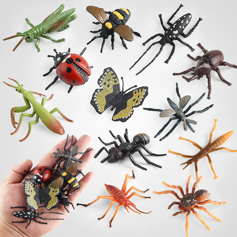 Cognitive animal model with butterfly, spider, praying mantis, bee