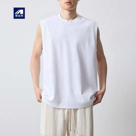 墨麦客男装城市运动无袖t恤男2026夏季新款纯色圆领背心男75831.