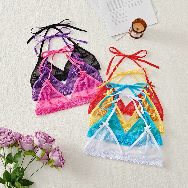 Европейский и американский кружевной сексуальный женский бюстгальтер с треугольными чашками на кружевных бретелях, прозрачный сексуальный кружевной бар 8811A