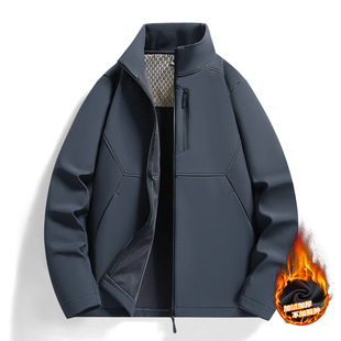 Soft Shell Jacket Men's 2024 Autumn and Winter New Lightweight Waterproof Outdoor Hiking and Mountaineering Fleece Jacket for Women