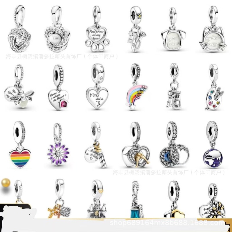 Panjia Dora S925 Sterling Silver Snake Bone Bracelet Beaded Pendant Classic Series Beads Hot Selling Loose Beads DIY Jewelry