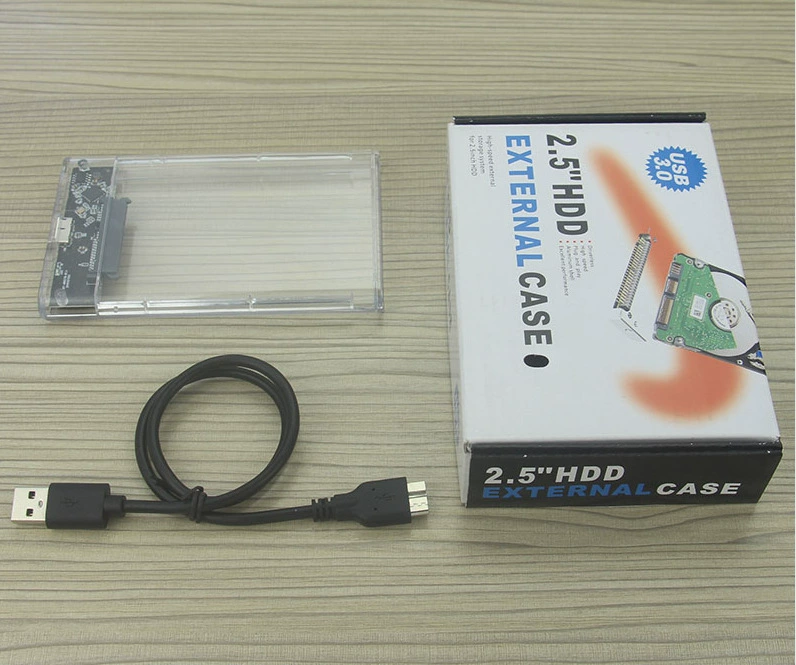 Прозрачная SSD твердотельная машина 2.5-дюймовый ноутбук SATA порт USB 3.0 высокоскоростной мобильный внешний жесткий диск корпус поставка