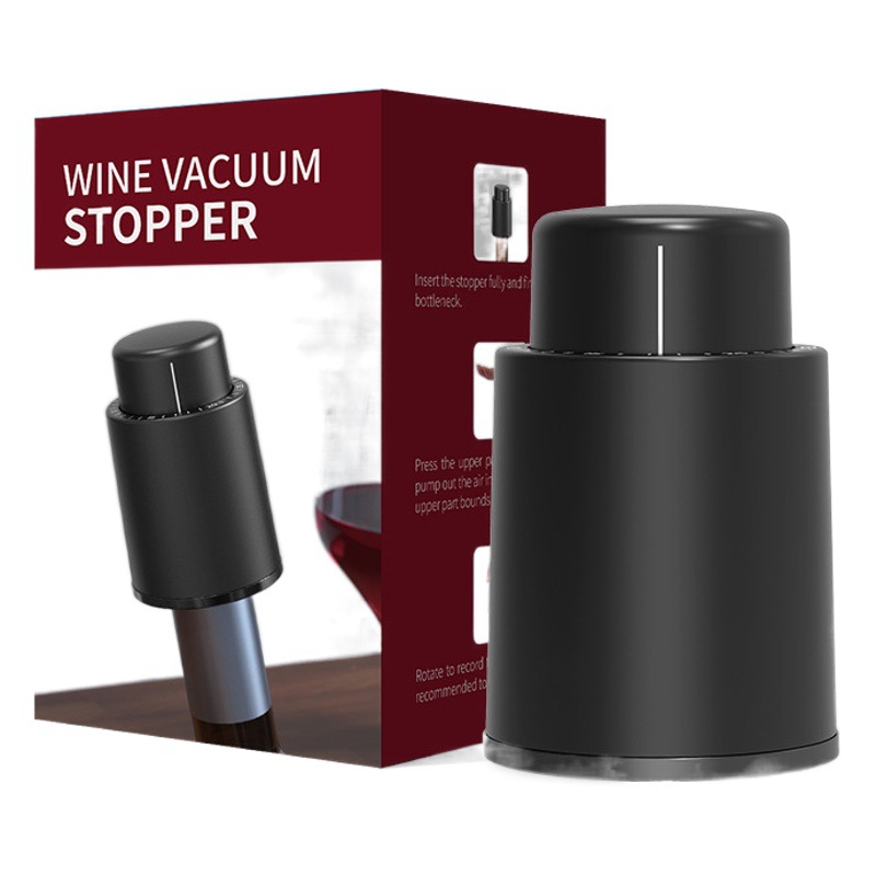 Kelitong fábrica en stock comerciante de vino regalo material de grado alimenticio tipo prensa fresco-mantenimiento de plástico vacío tapón de vino