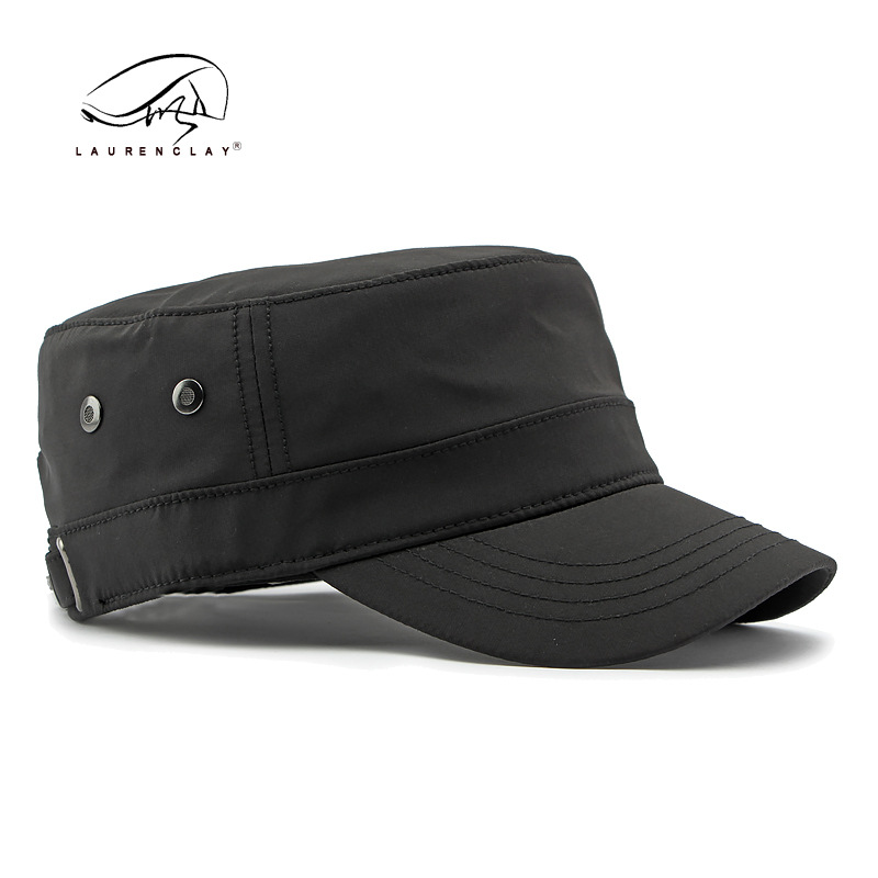 Primavera y verano al aire libre protección solar tapa enarbolada clásico de los hombres tablero ligero simple sombrero superior plano al aire libre transpirable sombrero militar mujeres