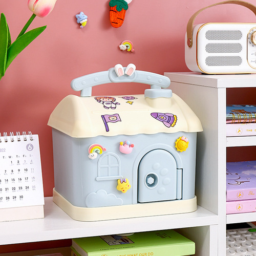 Internet celebrity children's piggy bank,  new piggy bank, only in and out, with lock, piggy bank, student gift