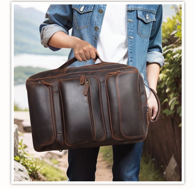 Men's Retro Genuine Leather Laptop Backpack For Travel And Leisure_voghion.com