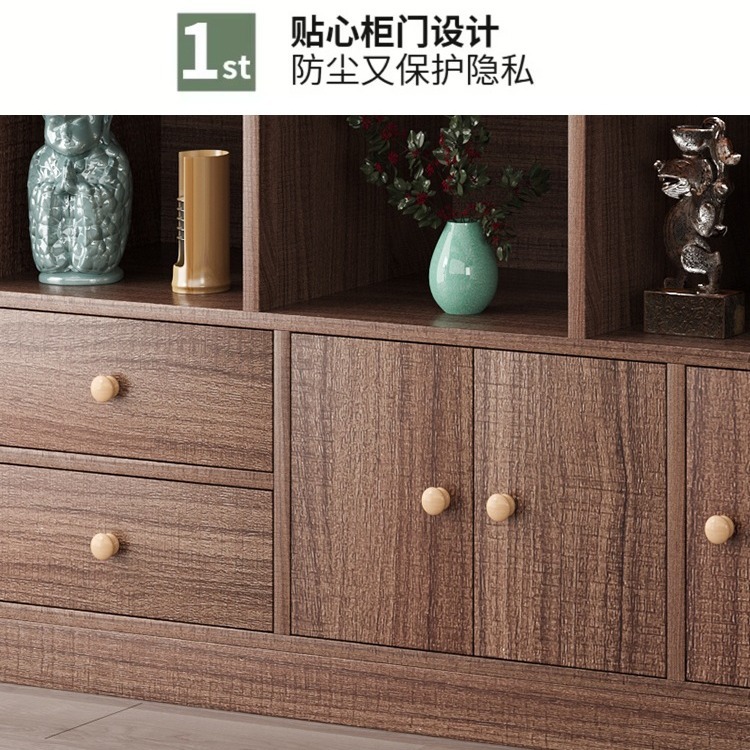 Estante de libros doméstico con estante de puerta armario de almacenamiento sala de estar armario de visualización multicapa armario de almacenamiento de librería de combinación libre