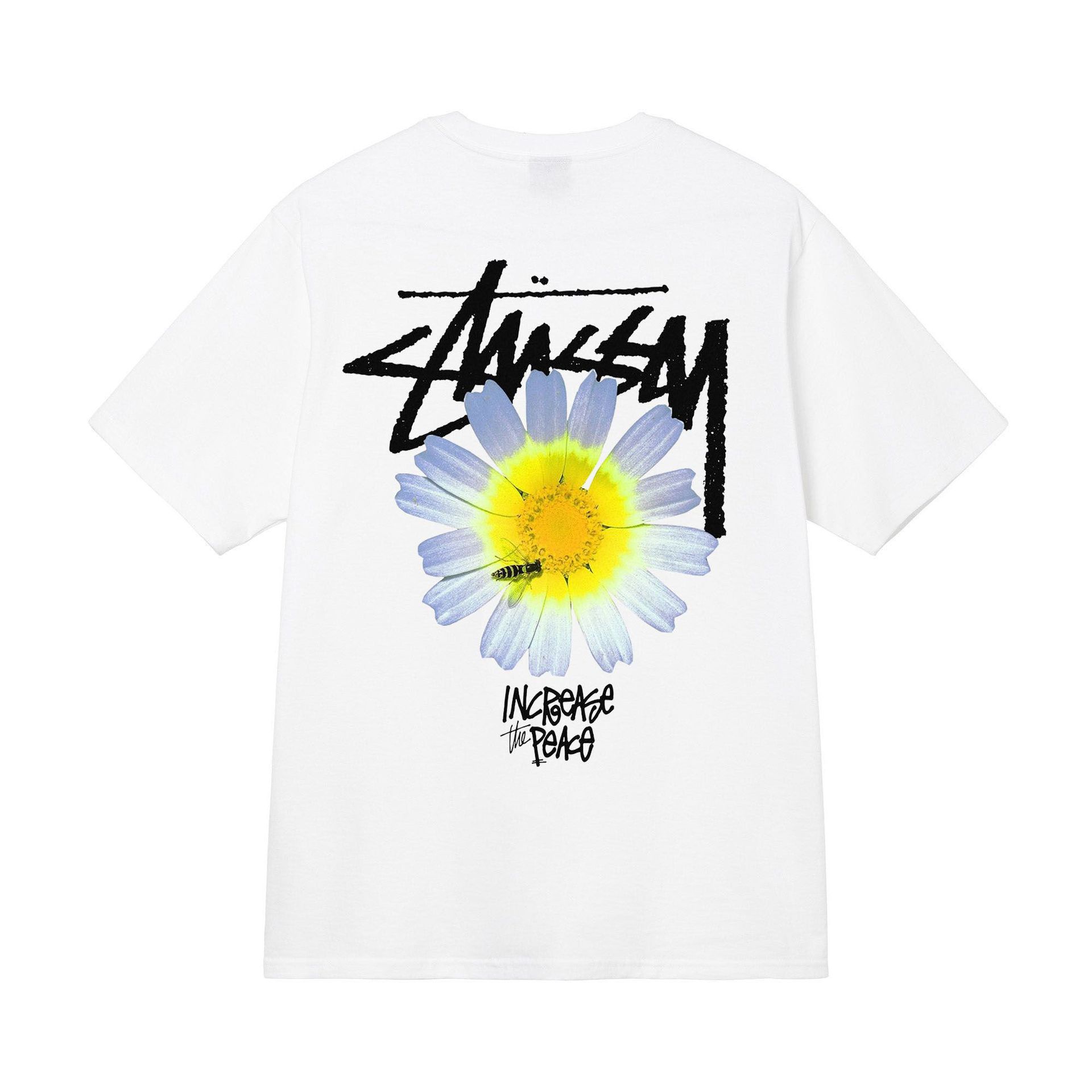 Stussy T-shirt Increase The Peace Daisy White