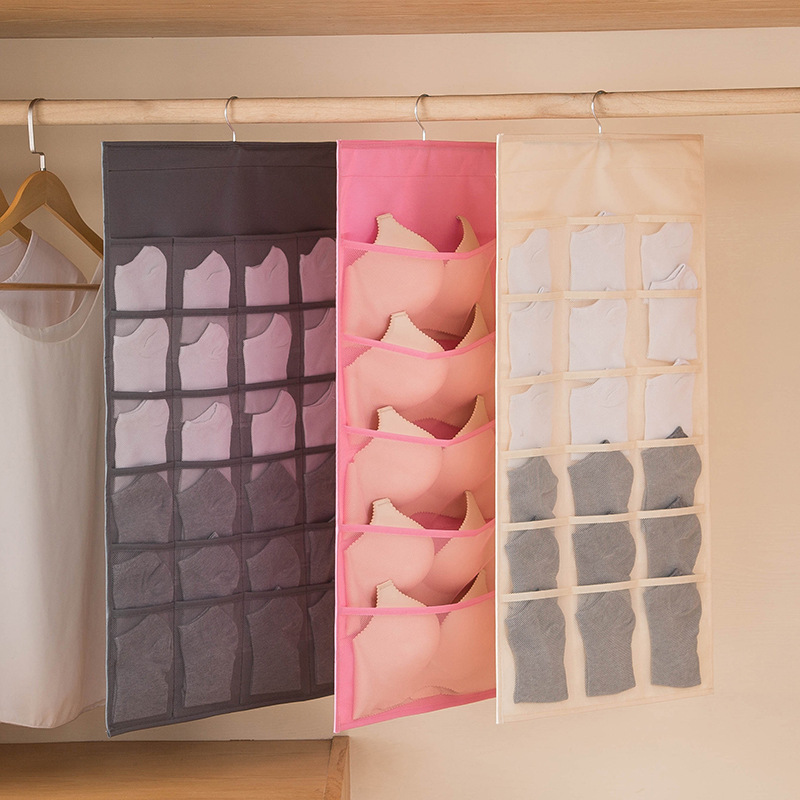 Dropshipping underwear storage bag, bra and sock storage hanging bag, household sock double-sided storage bag
