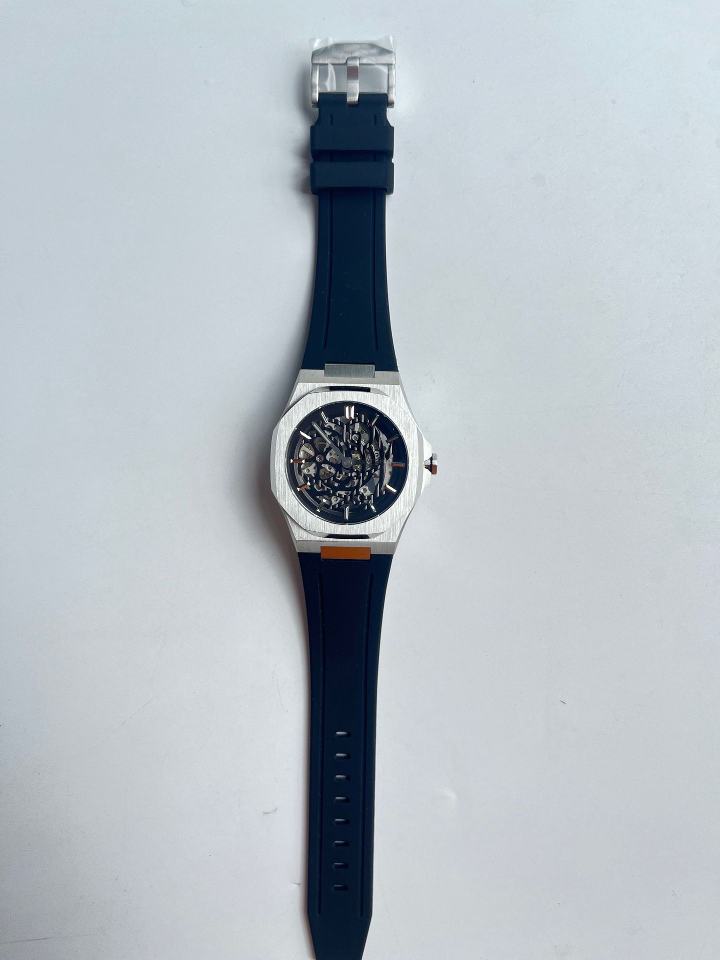 D1 reloj mecánico hueco con esqueleto de Milán reloj mecánico masculino impermeable reloj mecánico hueco de acero inoxidable