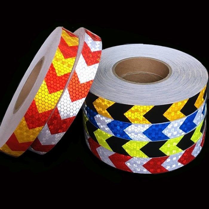 2.5CM宽摩托自行汽车箭头反光膜装饰夜光警示导向标防擦撞安全贴