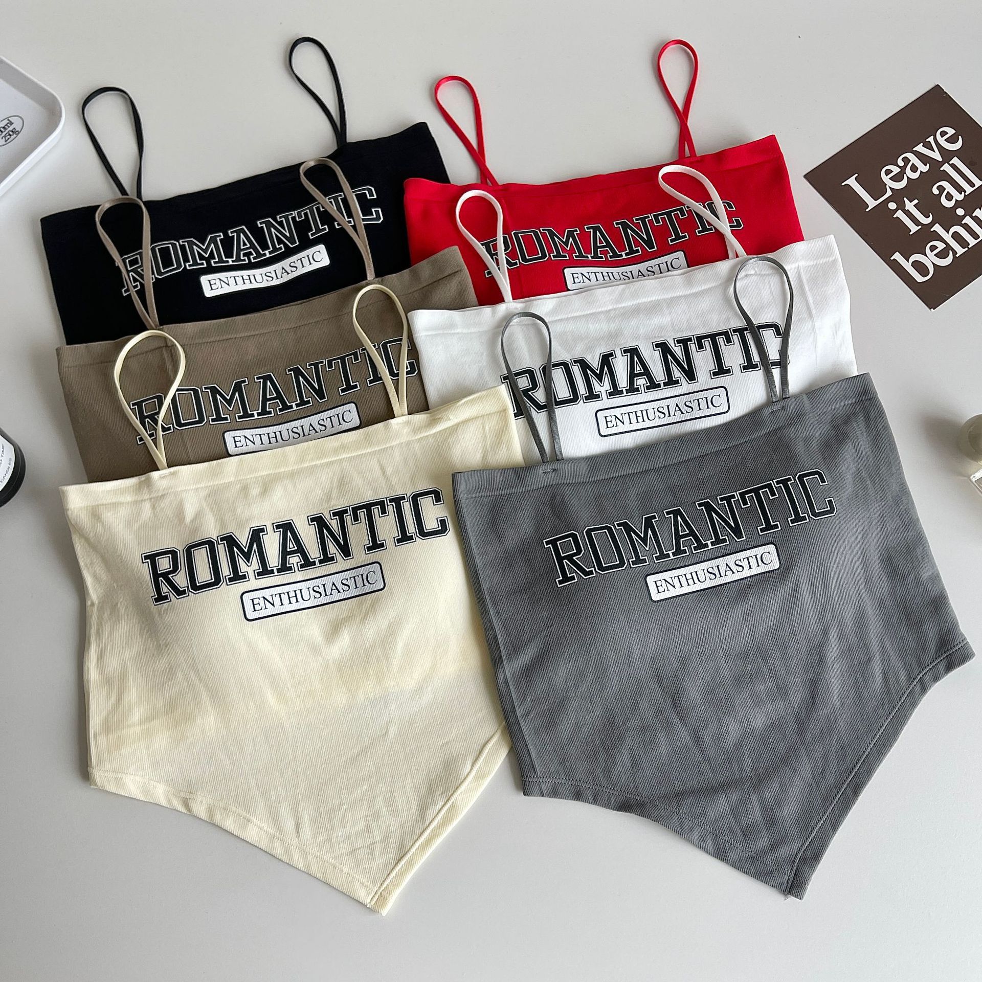 春夏新款方领不规则抹胸带胸垫吊带背心百搭外穿设计感美背内衣女