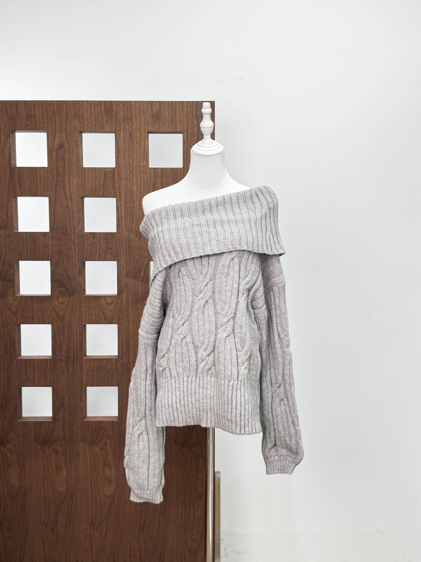 25aw cálido invierno ligeramente cálido y esponjoso mezcla de atmósfera sensación de un cuello más usar agujas gruesas torcidas una chaqueta de hombro image 7